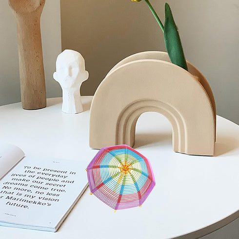 TEHAUX Mini Doll Umbrella, Miniature Umbrella Metal Wire Tiny Umbrellas Travel Umbrella Decorations Scene Decor Sunny Rainy Umbrella Birthday for ...