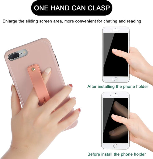 Weewooday 6 Pieces Phone Grip Holder Cell Phone Grip Strap Telescopic Finger Strap Stand Universal Finger Kickstand for Most Smartphones(Vibrant C...