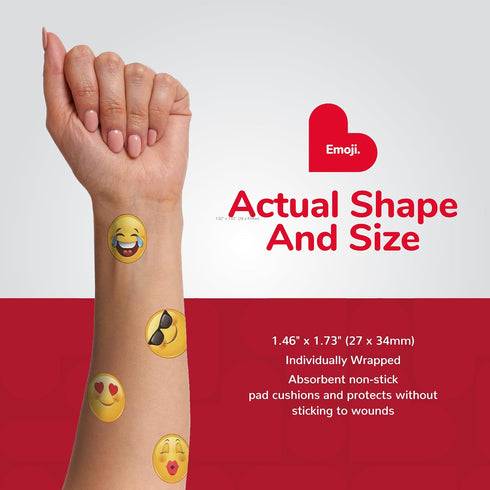 BioSwiss Bandages, Emoji Shaped Self Adhesive Bandage, Latex Free Sterile Wound Care, Fun First Aid Kit Supplies for Kids, 50 Count...