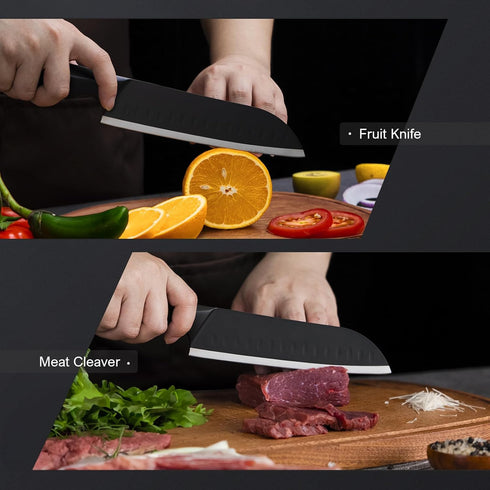 7" Chef Knife Ultra Thin, High Carbon Stainless Steel Sharp Santoku Knife for Kitchen All-Around Food, Professional for Family & Restaurant...