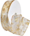Morex Ribbon Wired Nylon Glitter Dots Ribbon, 1-1/2" x 50 yd, Ivory/Gold...