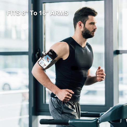 Cell Phone Running Armband - Detachable & 360° Rotatable Universal Cellphone Arm Band for iPhone 16 15 14 13 12 Pro Max Plus Samsung Galaxy Note S...