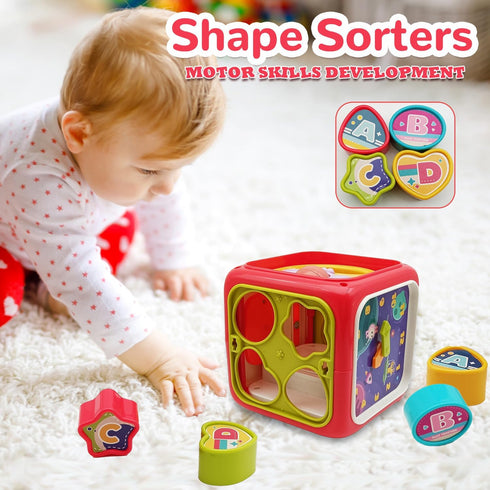 6 in 1 Activity Cube Toys for Baby 18M+, Montessori Educational Learning Fine Motor Skills Toys Gifts for Toddlers Boys Girls Age 2 3 (Red)...