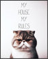 Posterizer 1 pcs-My House My Rules-Funny Art for cat lovers-Comedy Art-Art for Animal Lovers-Decor for Home & Office- UNFRAMED Wall Art...