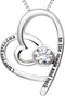 ALOV Jewelry Sterling Silver "I love you grandma to the moon and back" Love Heart Cubic Zirconia Pendant Necklace...