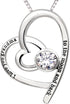 ALOV Jewelry Sterling Silver "I love you grandma to the moon and back" Love Heart Cubic Zirconia Pendant Necklace...