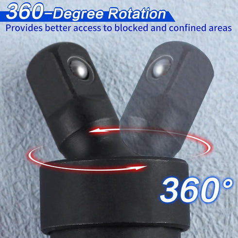 SPEEDWOX 3Pcs Universal Joint-Socket Set Impact Swivel Socket Set Impact Universal Joint Set Socket Sets 1/4 3/8 1/2 Swivel Impact Socket Set Sock...