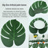 Hopeak Artificial Palm Leaves 24 Pieces Large Palm Leaves for Hawaiian Luau Party Jungle Beach Theme Party Birthday Table and Wall Decorations...