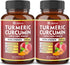 2packs 90 Capsules Turmeric Curcumin + Apple Cinder Vinegar Capsules, Equivalent to 5010mg, 6 Month Supply with Ashwagandha, Ginger, 95% Standardi...