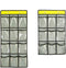 NIMES Hanging Closet Underwear Sock Jewelry Storage Over The Door Classroom Cell Phone Calculator Organizer Clear Pockets (GREY-12 & 9 POCKETS PAC...