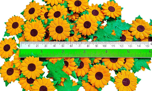 Handmade Mulberry Paper Flowers for Scrapbooking Embellishment Wedding Supply Accessory DIY Crafts Project, Artificial Mini Paper Flower (Yellow S...