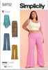 Simplicity Easy Women's Knit Skirts and Pants Sewing Pattern Packet, Code S9752, Sizes 20W-22W-24W-26W-28W, Multicolor...