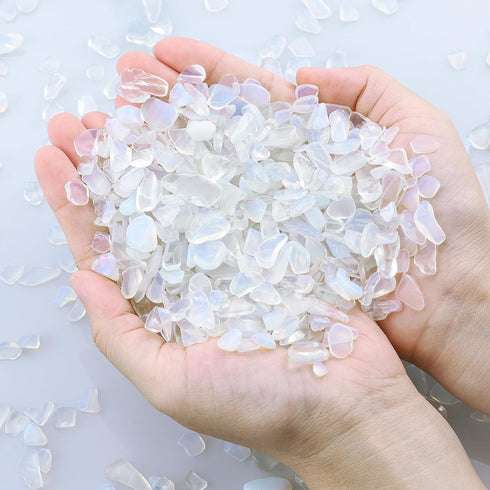 Opal Crystal Chips Bulk Fish Tank Decorations Aquarium Rocks Gravel Vase Filler Stones Crystals for Candle Making Witch Kit Gravel for Plants Quar...