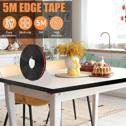 U Shape Edge Banding, Soft Self Adhesive Veneer Edge Banding 16.4Ft Countertop Edge Trim for Cabinets Table Sheet Metal Countertop Shelves Furnitu...