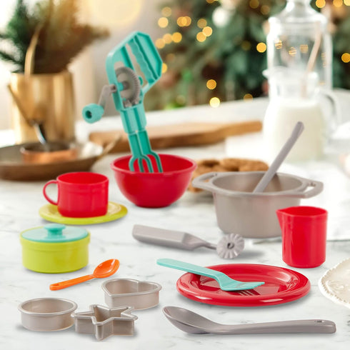 Battat – Toy Kitchen Set – 71Pc Pretend Cooking Accessories – 4 Table Settings & Cutlery – Dishwasher Safe & Worry-Free – 2 Years + – Deluxe Kitch...