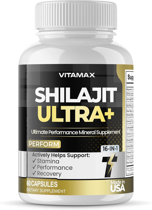 Pure Shilajit Supplement 10,000mg Sea Moss 2,000mg, Ashwagandha 6,000mg, Rhodiola Rosea 1000mg, Gingko Biloba, Magnesium, Turmeric, Mineral Capsul...