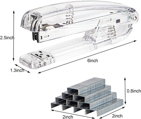 Transparent Desk Acrylic Stapler for Office - Silver Color...