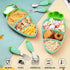 Toddler Plates with Suction, Silicone Suction Plates for Baby, Cute Carrot Divided Plates and Utensils Set, Non Slip, BPA Free, Feeding Set for 1-...