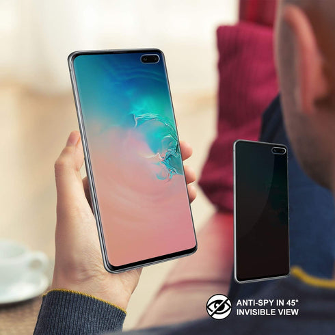 Galaxy S10 Plus Privacy Screen Protector, Self Healing Support Fingerprint Unlocking Full Coverage Flexible Film, 2-Way Anti Spy Nano Shield for S...