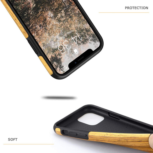 Tasikar Compatible with iPhone 11 Pro Case Easy Grip Wood Grain Design Compatible with iPhone 11 Pro (Teak)...