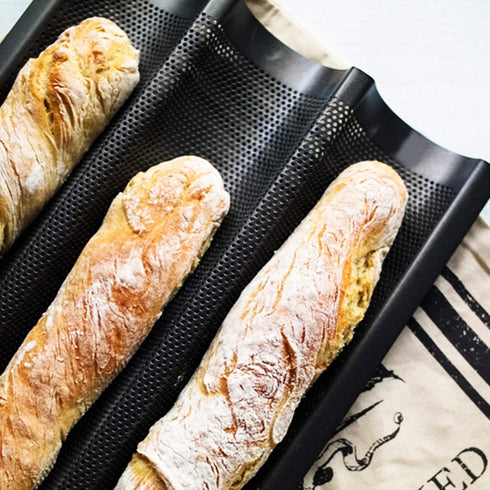Baguette Tray Non- Stick French Bread Pan Carbon Steel...