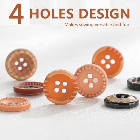 Sewing Buttons - Craft Buttons, 4 Hole of 200 Pcs Versatile Resin Buttons for Sewing, DIY Projects and Holiday Decoration (Light)...