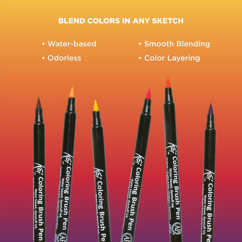 SAKURA Koi Colorless Blender Brush Set - Clear Watercolor Brush Pen - Colorless - 2 Pack...