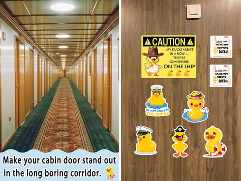 Cruise Magnets for Door Decoration, 8 pcs Fun Cruise Ducks Themed Decorative Magnets for Cruise Cabin Doors, Car, Fridge and Metal Surfaces(Cruise...