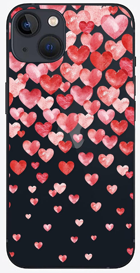 Blingy's for iPhone 13 Case (6.1 inch), Lovely Red Hearts Design Transparent Soft TPU Protective Clear Case (Falling Hearts)...