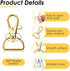 Swivel Clasp Hooks, Anezus 80Pcs Key Chain Clip Hooks, D Ring Clip Lanyard Hardware for Keychain Making, Lanyard Making, Purse Hardware, DIY Craft...