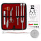ASA TECHMED Premium 7 Piece Silver Diagnostic Kit - Taylor Hammer, Measuring Tape, Tuning Forks, Bandage Scissors, Pupil Gauge Penlight, Snellen E...