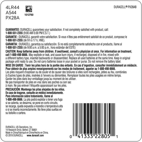 Duracell 28A 6V Alkaline Battery, 1 Count Pack, 28A 6 Volt Alkaline Battery, Long-Lasting for Cameras, Medical Devices, Garage Door Openers, and M...