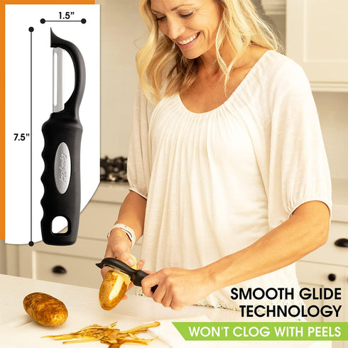 Spring Chef Premium Swivel Vegetable Peeler, Soft Grip Handle and Ultra Sharp Stainless Steel Blades - Perfect Kitchen Peeler For Veggie, Fruit, P...