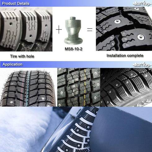Marrkey 8x10mm Small Screw in Tire Studs Spikes Anti-Slip Stud Screws Tire Spikes for Motorcycle/Truck/ATV/SUV/Auto Car Accessories 400PCS (100)...