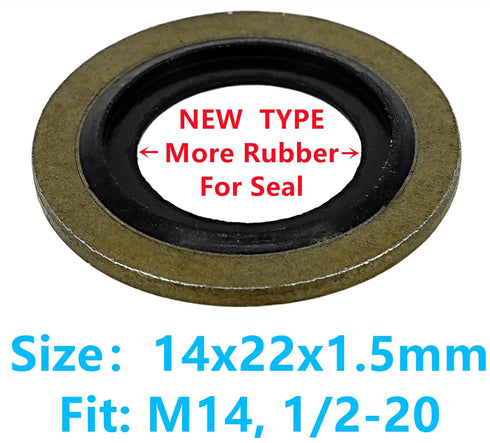 50PCS M14 Self-Centered Bonded Seal Oil Washers Gasket, Engine Oil Crush Washers Drain Plug Gaskets by Dsnaduo...