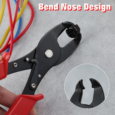 Strain Relief Crimper, Strain Relief Bushing Pliers Anti-Rust Low Carbon Steel Electrical Pliers Power Cable Fasten Wire Cable Tool for Assembly E...