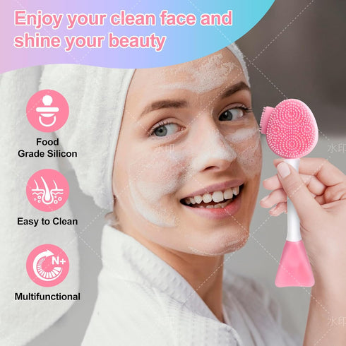 Silicone Face Scrubber Face Mask Brush Exfoliating Lip Brush Cleansing Brush Facial Cleansing/Wash Brush Exfoliator Blackhead Skin Care Tool Makeu...