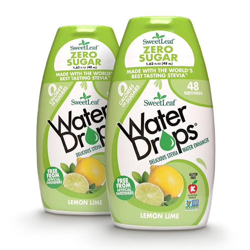SweetLeaf Water Drops - Lemon Lime Water Enhancer, Sugar Free Sweet Leaf Stevia Water Flavoring Drops, 1.62 Oz Ea (Pack of 2)...