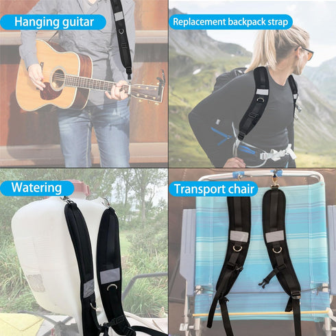 FOLAI Waterproof Replacement Shoulder Strap with Adjustable Belt for Shoulder Bag Backpack Black...