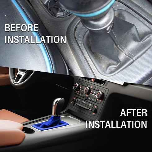 Car Shift Boot Cover,Soft Leather Car Shift Knob Cover for Blocking Dust & Protecting Car Interior Accessories,Universal Gear Shifter Cover Fits M...