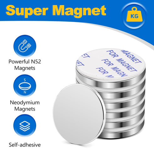LOVIMAG Neodymium Fridge Magnets, 25x2mm Waterproof Strong Rare Earth Magnets, Powerful Refrigerator Magnets with Adhesive Backing for Craft, DIY,...