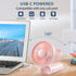 Mini Fan Handheld, Handheld/Neck/Desk 3 in 1 Rechargeable Small Portable Fan for Travel, 2400mAh Battery Operated Fan with LED Display, 180° Folda...