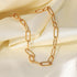 Dainty Paperclip Link Anklet 18K Gold Plated...