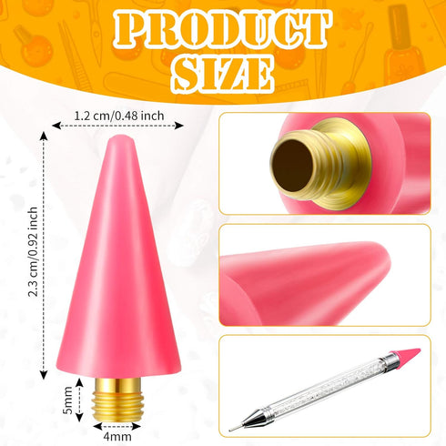 Blulu 16 Pcs Wax Head Tips Rhinestone Picker Tool Rhinestones Replacement Diamond Painting Tips for Nail Dotting Pen to Pick up Nail Gem Jewelry, ...