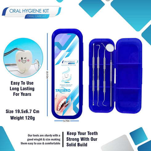 Dental Care Set Dentist Tools Kit, Professional Calculus and Plaque Remover Set, Dental Hygiene Kit, Teeth Plaque Remover Tool Metal Tooth Pick an...