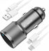 MOCA for iPhone 38W Fast Car Charger, Dual Port USB C Power Delivery All Metal Lighter PD/QC3.0 Car Charger with 2Pack PD Lightning Cord Quick Cha...