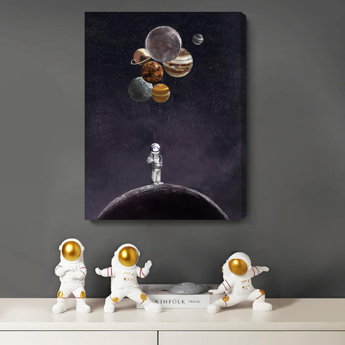 ARTZON Inspirational Wall Art Canvas Print Astronaut Holding Planet Creative Picture Framed Artwork for Bedroom, Bathroom, Living Room, Office, 12...