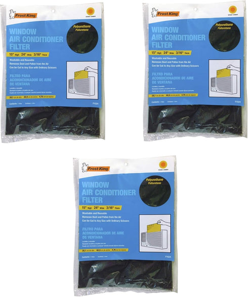Frost King Air Conditioner Filters, 15 in. x24 in. x3/16 in, Open Cell Foam, 3 Pack...