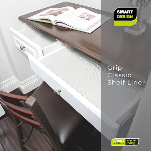 Smart Design Classic Grip Shelf Liner- Non Adhesive Home Organization Shelf Liners - Strong Grip, Non Slip, Easy Clean - Perfect for Desk, Shelves...