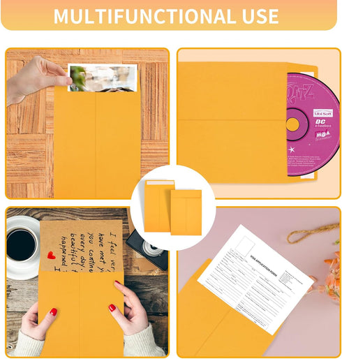 Joyberg 48 PCS 6x9 Envelopes Self Seal, Yellow Envelopes 6x9 Printable, Catalog Mailing Envelopes 6x9 Tear Resistant, Kraft Envelope for Mailing L...